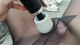 sissy Rebecca cums in her pantyhose