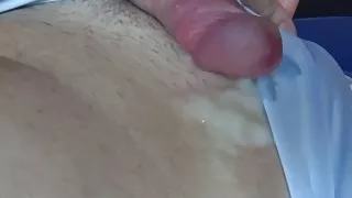 wanking and cum in spandex singlet