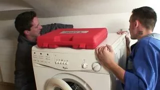 Old grandma takes two dicks from both sides