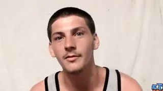 Straight amateur Daniel Delong strips naked and masturbates