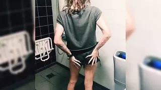 Young trans girl taking a shower