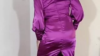 Uk sissy crossdresser in sexy satin dress