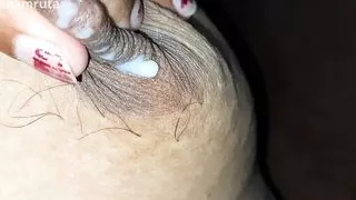 Indian Desi Bhabhi's Nice Breast Milking Lactating & Hubby Cock receives the Milk
