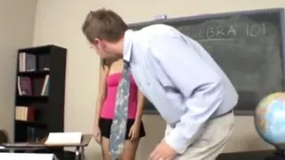 Schoolgirl fucks her old dude teacher