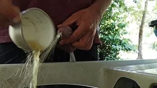 washing dishes with pee