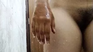 indian girlfriend  taking bath with desi sealed pussy