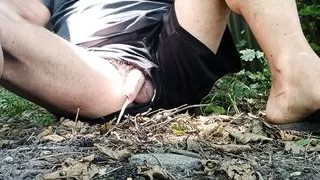 amateur relax and pissing open air