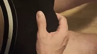 Rubbing my dick while sitting on a chair