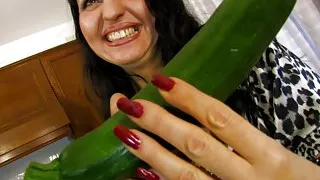 Chubby mature stuffs everything in her ass and pussy