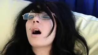 Emo Emily masturbates with dildo toy
