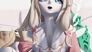 Little slut gets it hard from behind. Her virgin ass takes on a big dick.