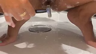 Bath Time Pussy Shaving - Sweet Arabic Real Amateur