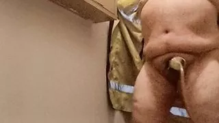 Mofo2121 in the apartment lobby with his cock pump