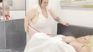 Blonde BBW busty patient seen to by huge tits Nurse Peyton Thomas
