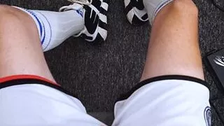 Guy masturbates during air raid alert