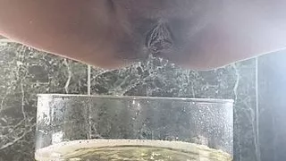 pee desperation in washroom