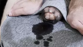 CONDOM FILLING: Fucking toy and cumming hard in the condom.