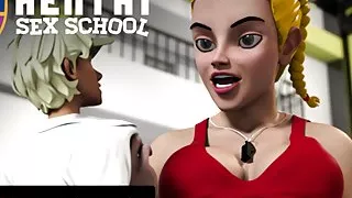 HENTAI SEX UNIVERSITY - Hentai Student Eats Out His Teacher's Perfect Pussy Until She Orgasms!