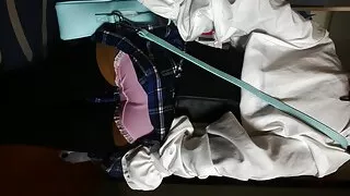 Sexdoll college (18+) slut gets fingered until she squirts, then pisses shamefully in a basin