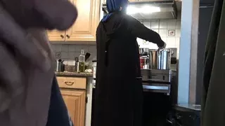 RISKY!!! Flashing Huge Dick For Muslim Stepmom