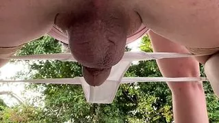 Sissy peeing outdoors