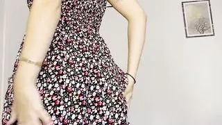 sexy brunette mom shows you what she's wearing underneath