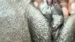 Bbw Ebony rubbing creamy pussy and oily boobs