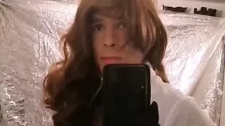 Rachelle59 sissy petace brune leche son sperm apres orgasme le gode XXL au cul