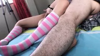 Fingering my stepsister wet pussy after school class when my stepfather go out to fuck with another friend