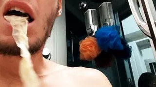 I masturbate with condom and put it on my tongue