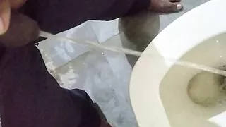 Indian guy pissing in bathroom big black cock