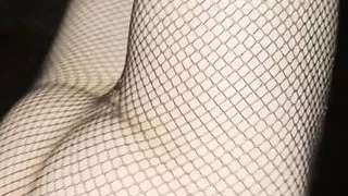 Night walking in pantyhose close road teen boy flash no pants