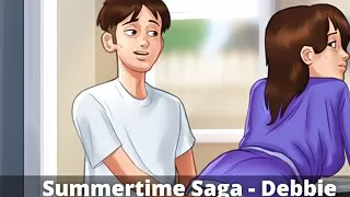 Risk of my teen stepsister catch us in the kitchen makes my stepmom horny. Morning quickie - Summertime Saga - Debbie 4