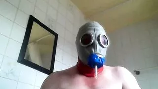me smoking in a gasmask