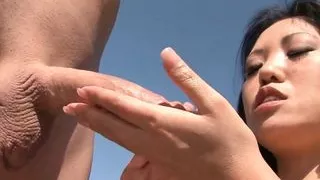 Kaiya Lynn Licking and handjob a Big Dick