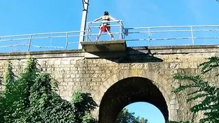 Exhibition on rail way bridge