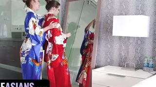 Little Asians - Beautiful Asian In Kimono Christy Love Teaches Inexperienced Babe Alex De La Flor