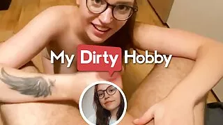 Leni_Lizz Pampers Her Neighbor's Huge Cock Until He Blows His Load In Her Mouth - MyDirtyHobby