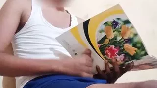 Stepmom fucked her son while studying with big cock with Clear Hindi audio