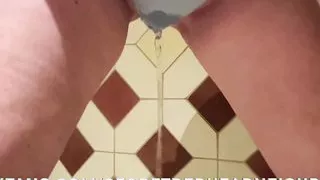 Hairy Redhead Wife Pissing throuh Panties In Public Toilet