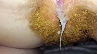 Hairy Redhead Creampie In Slow Motion