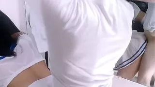 Hot college babe hard fucked in the school office teachers cheating her boyfriend and let me cum inside her wet pussy