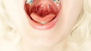 BRACES fetish - ASMR video of eating MUKBANG... food fetish.