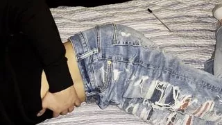 Give me your huge cock, fuck me on this bed, put it hard and end up inside me, stepfather fuck me please