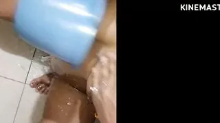 Cum boobs Bathroom sex  bhabhi so happy