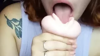 playing with silicone vagina
