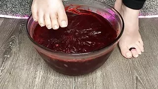 ASMR Gelatin Food Foot Play