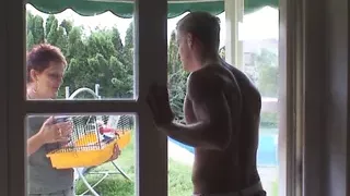 Neighbour fucks 60 years old woman on the floor