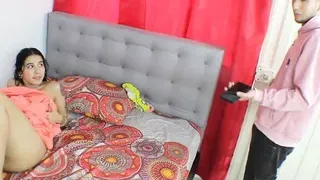 Find my great friend's stepsister in the room masturbating with a plug, I get very horny and end up fucking her