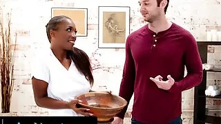 NURU MASSAGE - Hot Ebony Babe Bangs With Her Yoga Class Teammate